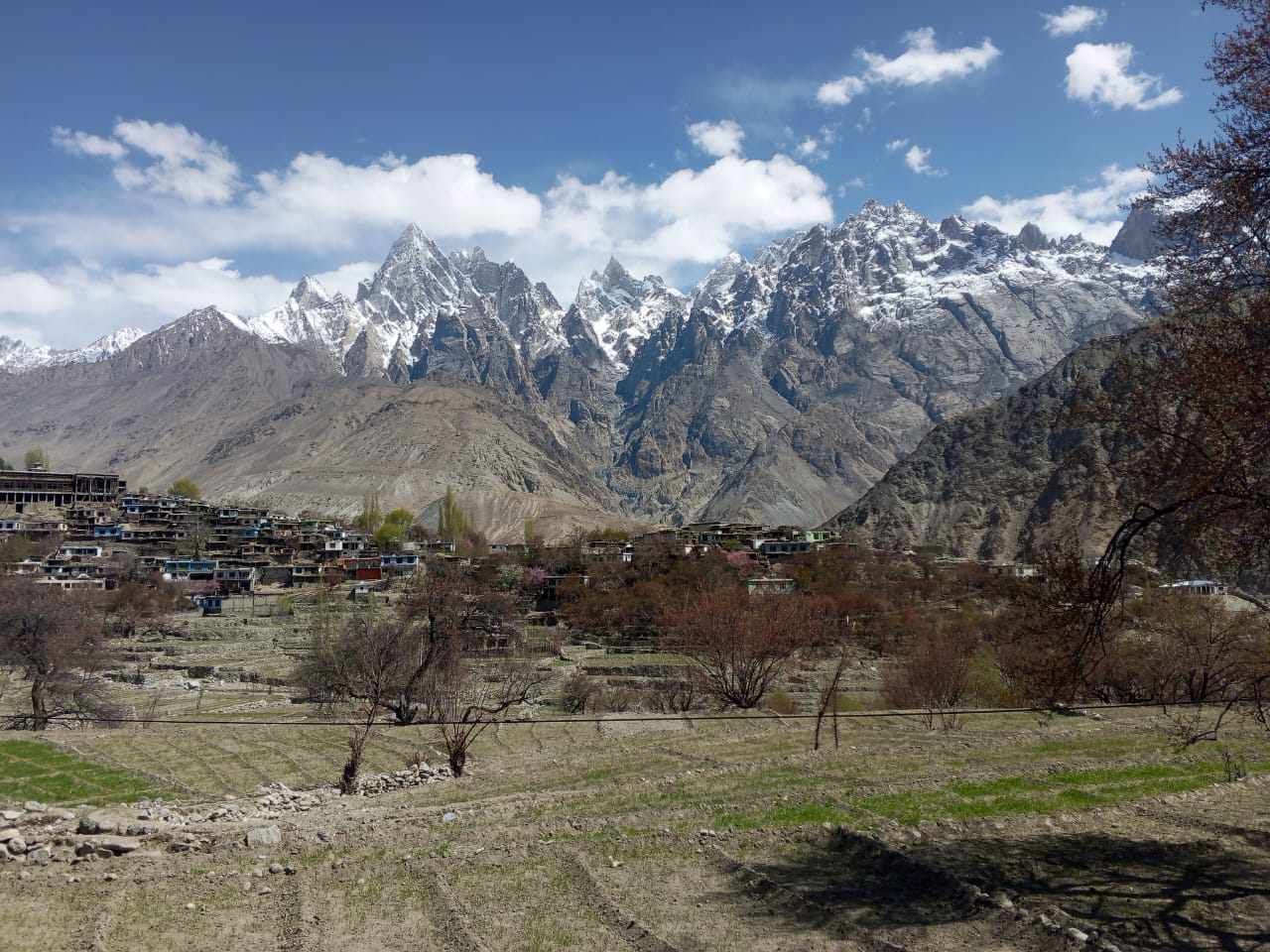 Karimabad Village Beneath the Karakoram Peaks